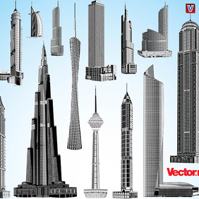 Skyscraper Vector Pack 1. - vector gratuit #221331 