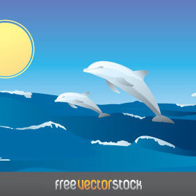 Happy Dolphins - vector gratuit #221531 