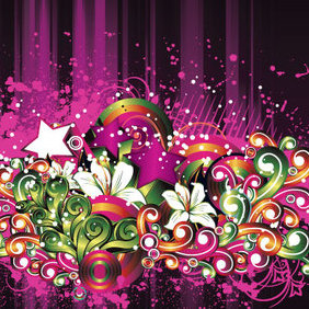 Free Floral Grungy Background - бесплатный vector #221591