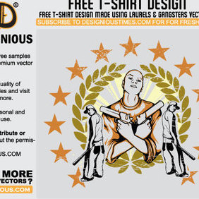 Free Gangsta T-shirt Design - vector gratuit #222511 