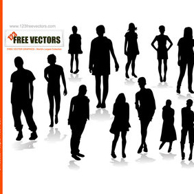 People Silhouette Vector - Free vector #222941