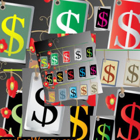 Cool Money Sign Tags - Kostenloses vector #223461