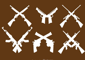 Crossed Guns Icons - Free vector #264591