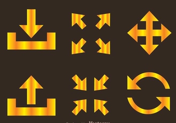 Golden Arrow Symbols - vector gratuit #264631 