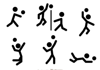 Volleyball Stick Figure Vector Icons - бесплатный vector #272451