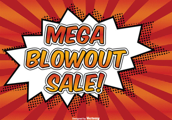 Mega Blowout Sale Comic Style Illustration - vector gratuit #272761 