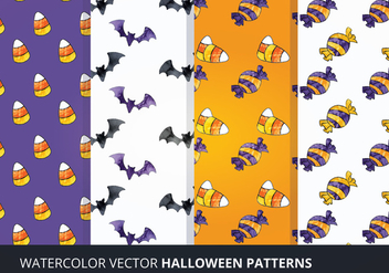 Vector Watercolor Halloween Patterns - vector gratuit #274011 