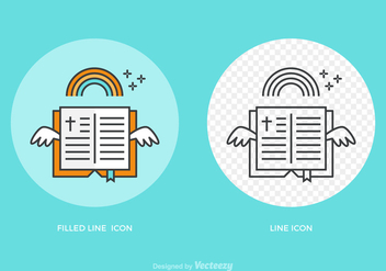 Free Open Bible Line Vector Icon - Free vector #275261