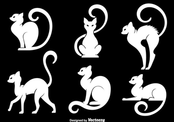 White cats silhouettes - vector gratuit #275281 