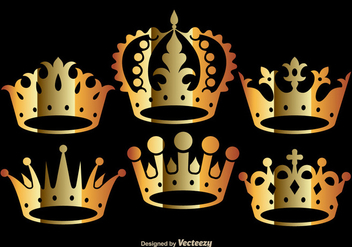 Golden Crown Vectors - Kostenloses vector #275291