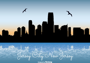 Jersey City Skyline Illustration - Free vector #301501