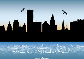 Providence Rhode Island Skyline Illustration - vector gratuit #301831 