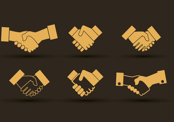 Set of hand shake icons design - vector gratuit #305141 
