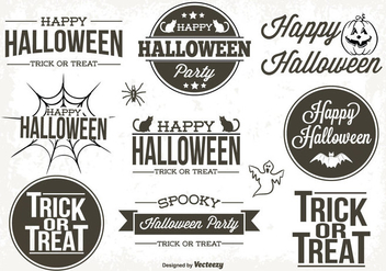 Typographic Halloween Labels - vector gratuit #317511 