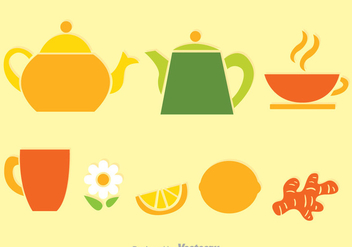 Tea Set Colors Vectors - vector #326711 gratis