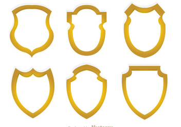 Golden Shield Icons - Free vector #327111