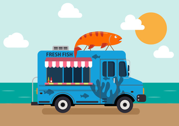 Vector Seafood Truck - Free vector #327621
