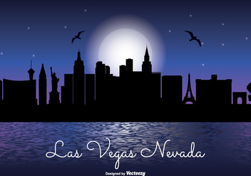 Las Vegas Night Skyline Illustration - Kostenloses vector #328311