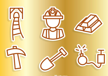 Gold Mine Outline Icons - vector gratuit #329761 