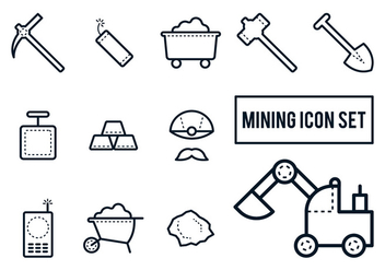 Mining Icon Set - Free vector #330121