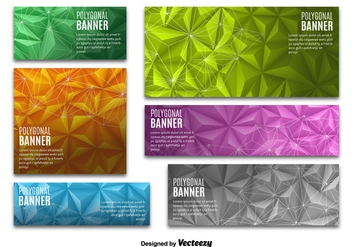 Colorful Polygonal banners - Free vector #330151