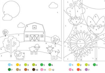 Coloring Pages With Color Guides - vector #330471 gratis