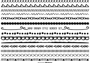 Cute Hand Drawn Style Borders - Free vector #330491