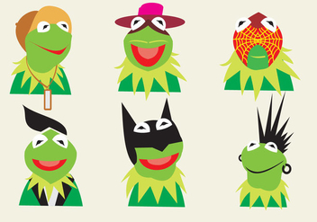 Various Characters of Kermit the Frog - vector gratuit #330761 