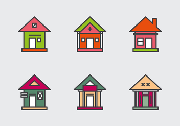 Free Townhomes Vector Icons #1 - бесплатный vector #331511