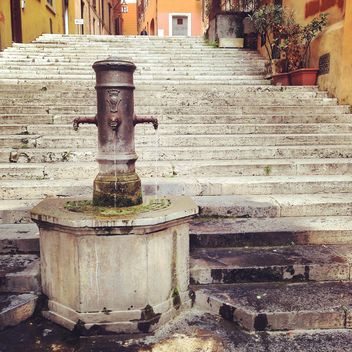 Old fountain and stairs in the city of Rome, Italy - image gratuit #331801 