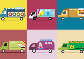 Various Food Truck - Kostenloses vector #333391