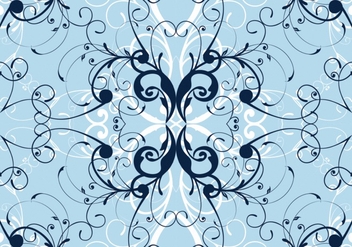 Blue winter floral pattern background - vector gratuit #333441 