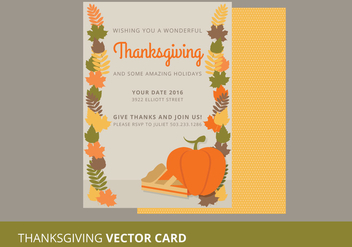 Thanksgiving Vector Card - vector gratuit #333901 