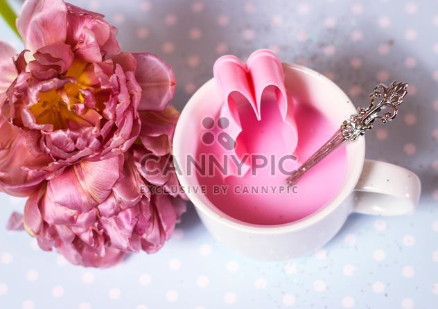 White cup with pink liquid - image #334311 gratis