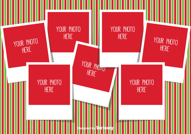 Christmas Photo Collage Template - vector gratuit #335351 