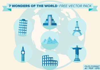 7 Wonders Of The World Free Vector Pack - Free vector #335541