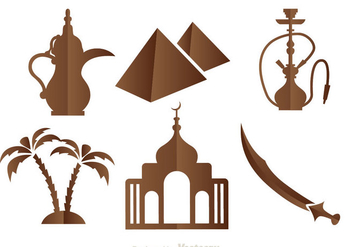 Arabic Brown icons - Free vector #336761