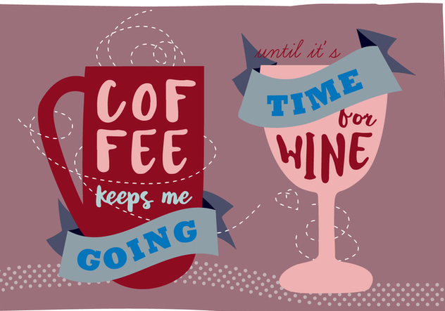 Free Coffee and Wine Illustration Background - Kostenloses vector #337751