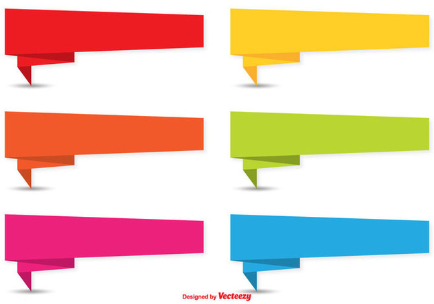 Colorful Origami Banner Set - Free vector #337981