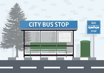 Free City Bus Stop Vector Background - Free vector #338051