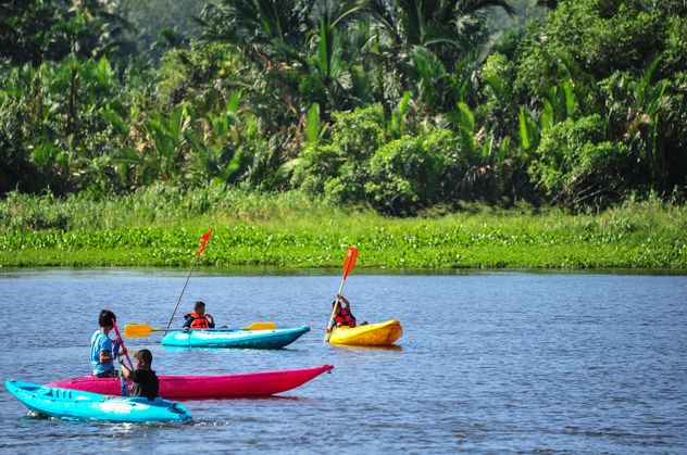 Kids kayaking in river - Free image #341281