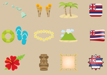 Hawaiian Icons - vector gratuit #341611 
