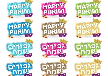 Purim Titles - vector gratuit #343721 
