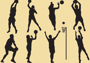 Netball Silhouettes - Free vector #344691