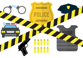 Vector Set of Police Equipment - vector gratuit #345511 