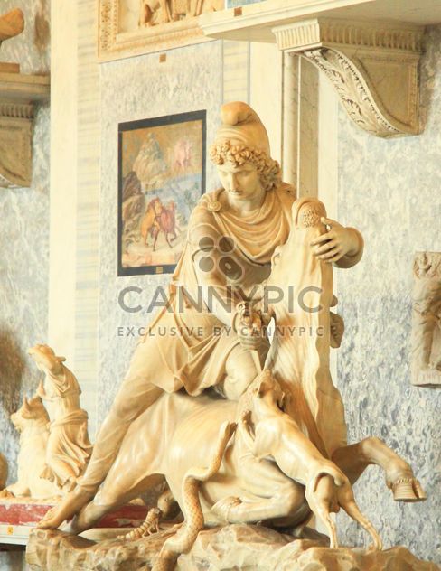Sculpture of rider with snake on horse in museum, Vatican, Italy - image gratuit #346181 