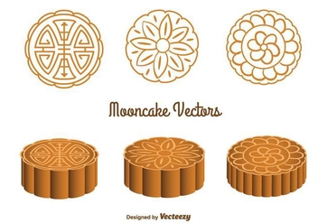 Cute Mooncake Vectors - vector #346771 gratis