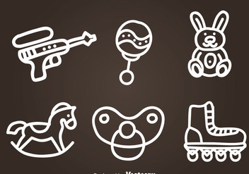Children Toys Hand Drawn Vector Icons - Free vector #347071