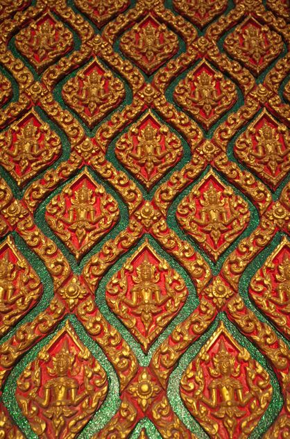 Art pattern stucco gold red temple wall - Free image #347291