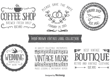 Hand Drawn Style Typographic Labels - vector gratuit #348761 
